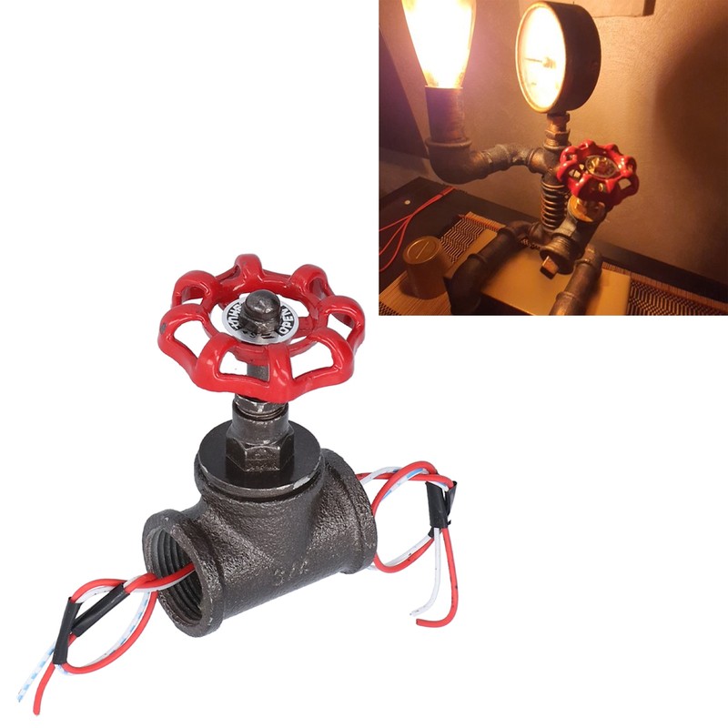 Vintage 3/4in Stop Valve Rotating Light Switch with Electric Wire