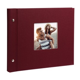 Goldbuch Photo Album Trend, Bella Vista, 30 x 25 cm, 40 Black Pages with Glassine Dividers, Extensible, Linen, Bordeaux, 26972