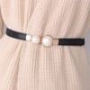 Porbbow Women Skinny Stretchy Waistband Pearl buckle elastic belt decorative