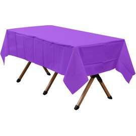 dinexlence 2 Pack Purple Premium Plastic Tablecloth Rectangle 54 x 108 Inches Reusable Violet Decorative Table Cover for Dining, Wedding, Party, Indoor and Outdoor use