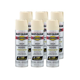 Rust-Oleum 7570838-6PK Professional High Performance Enamel Spray Paint, 15 Oz, Gloss Almond, 6 Pack