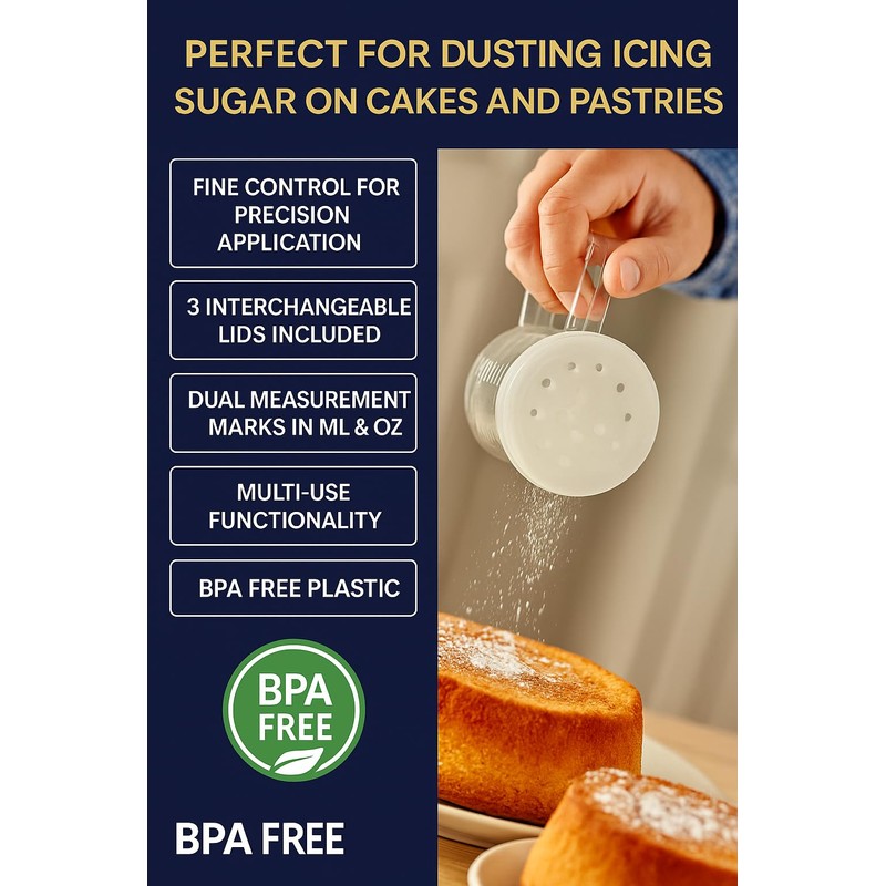 Chabrias Ltd Kitchen Shaker Dredger – Multi-Use BPA-Free Plastic Shaker