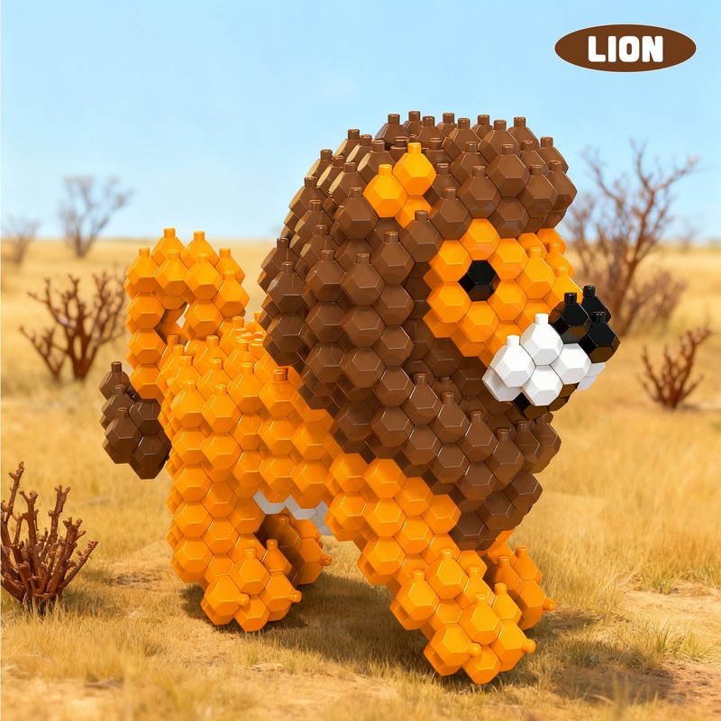 KADELE Lion Building Animal Sets, Extremely Challenging STEM Building Blocks