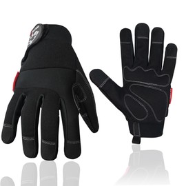 Wolveskin Safety Work Gloves Men & Women - Utility Mechanic Working Gloves for Multi Purpose Use, Synthetic Leather, Heavy Duty, Firm Grip, Touchscreen, High Dexterity and Flexible (Black, X-Large)
