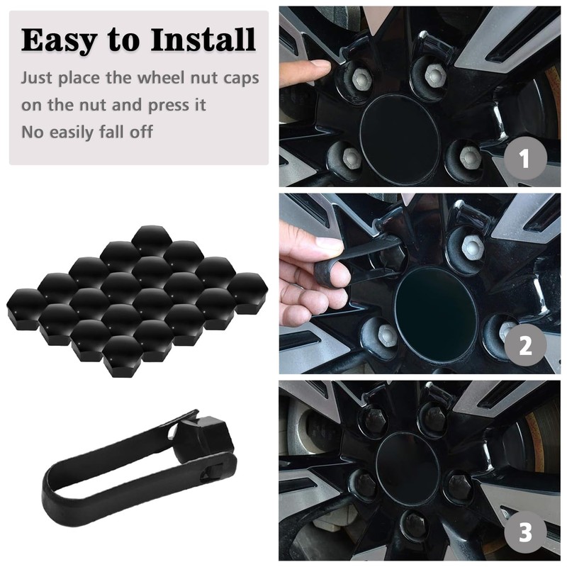 XNBTFK Wheel Nut Covers, 21 PCS Universal 17mm Wheel Nut