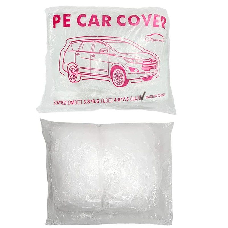 LuliKa 3 Packs Disposable Car Cover Clear Plastic Car Cover