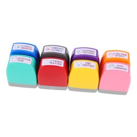 KICHOUSE 8pcs Fun Teacher Stamps DIY Comment Stampers Portable Boys and Girls Stamps Sturdy Plastic Ergonomic Design