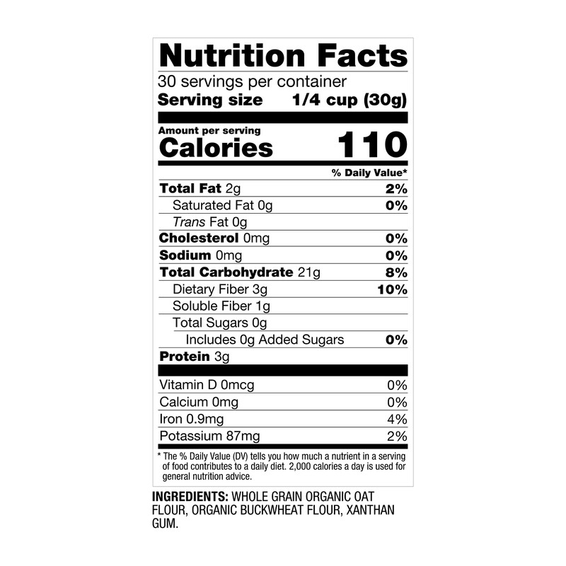 Oatsome Organic Oat Flour Blend, Whole Grain, Gluten-Free, All Purpose