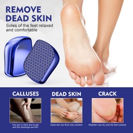 T NEWFUN Nano Glass Callus Remover, Highly Effective Callus File for Velvety Soft Feet, Foot Care for Beautiful Feet, Effective Nano Glass Professional Pedicure, Washable and Reusable, Blue