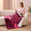 Pink and Black Cheetah Throw Blanket, 50x60 in