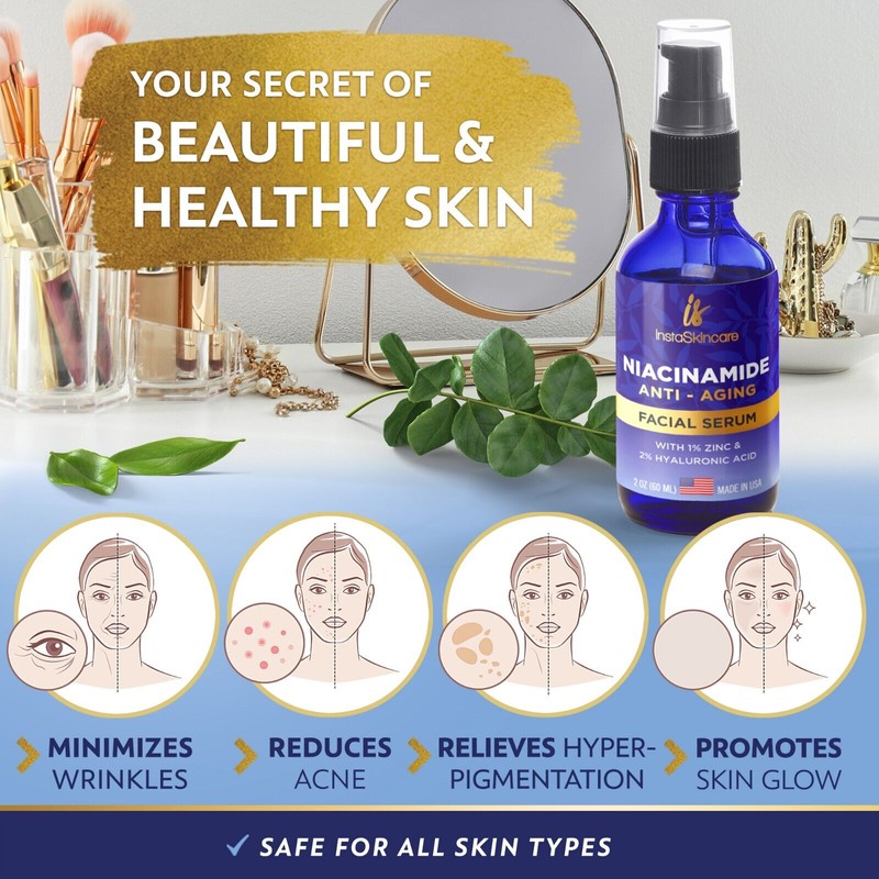 InstaSkincare Niacinamide Serum for Face 10% with Zinc 1% Vitamin