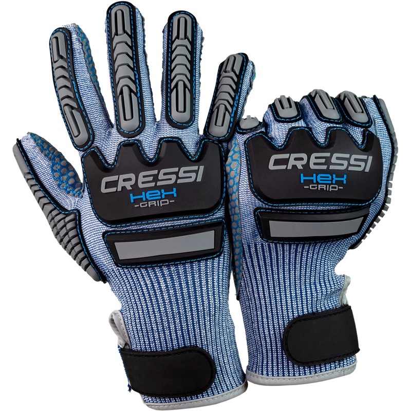 Cressi HEX Grip Gloves, Blue, 2XL
