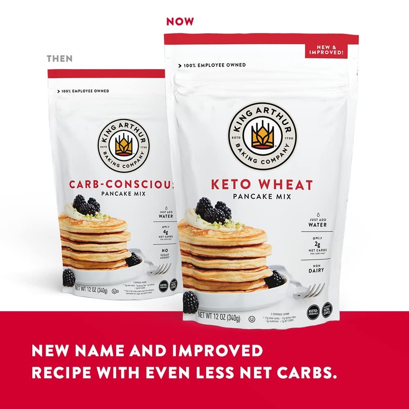 King Arthur, Keto Wheat Pancake Mix, Sourced Non-GMO, Certified Kosher,