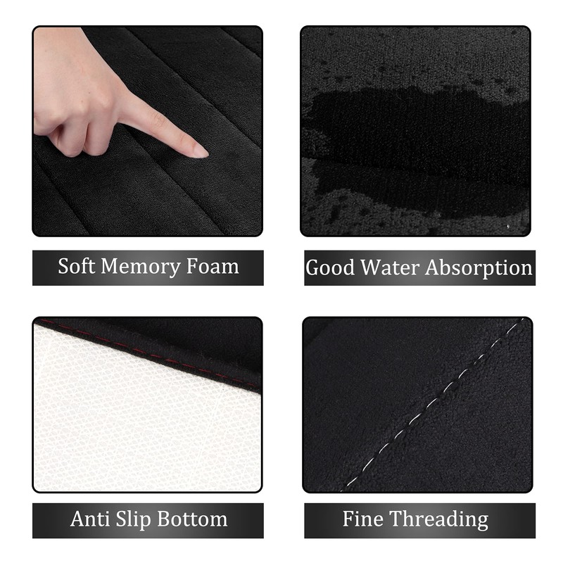 sourcing map Memory Foam Bath Mat, Soft Bathroom Floor Mats,