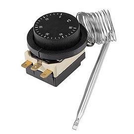 sourcing map 1NO 1NC 250/380V 16(2) A 0-50C Temperature Control Switch Capillary Thermostat for Oven Refrigerator Heater, 1.5m Length
