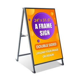 Timisigns Custom A-frame pavement signs for commercial advertising, Heavy Duty Sandwich Board Double-Sided for Business Indoor Outdoor，24x36 inch
