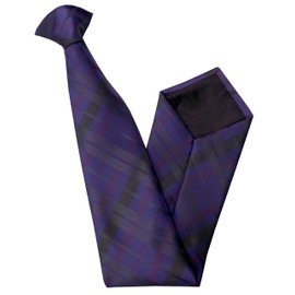 Men's Purple & Black Tartan Clip On Tie