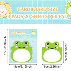Mabor 160Pcs Frog Sticky Notes Sets - Animal Shaped Kawaii Sticky Notes, Repositionable Frog Accessories for Office School Creative Gifts