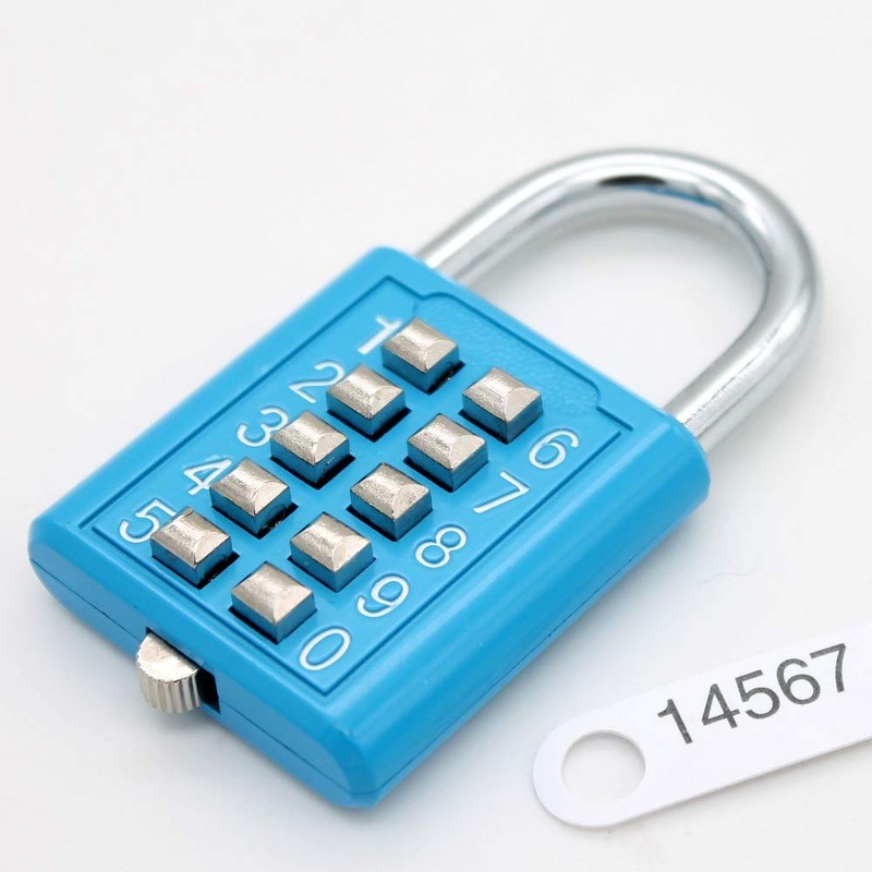 MIONI 10 position button combination padlock, 5 position locking mechanism,
