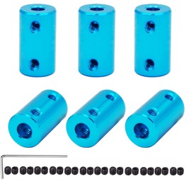 6 Pack 6mm to 8mm Aluminum Shaft Coupler Rigid Coupling Coupler Motor Joint Connector for Car Boat Airplane 3D Printers DIY