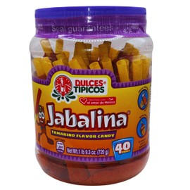 Jabalina Tamarind Flavor Candy (Dulce Sabor Tamarindo Picosito) - 40 Pieces - Net Wt 1 lb - Dulces Mexicanos Típicos