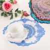 sourcing map 4Pcs Retro Lace Placemats, French Crochet Doilies Round