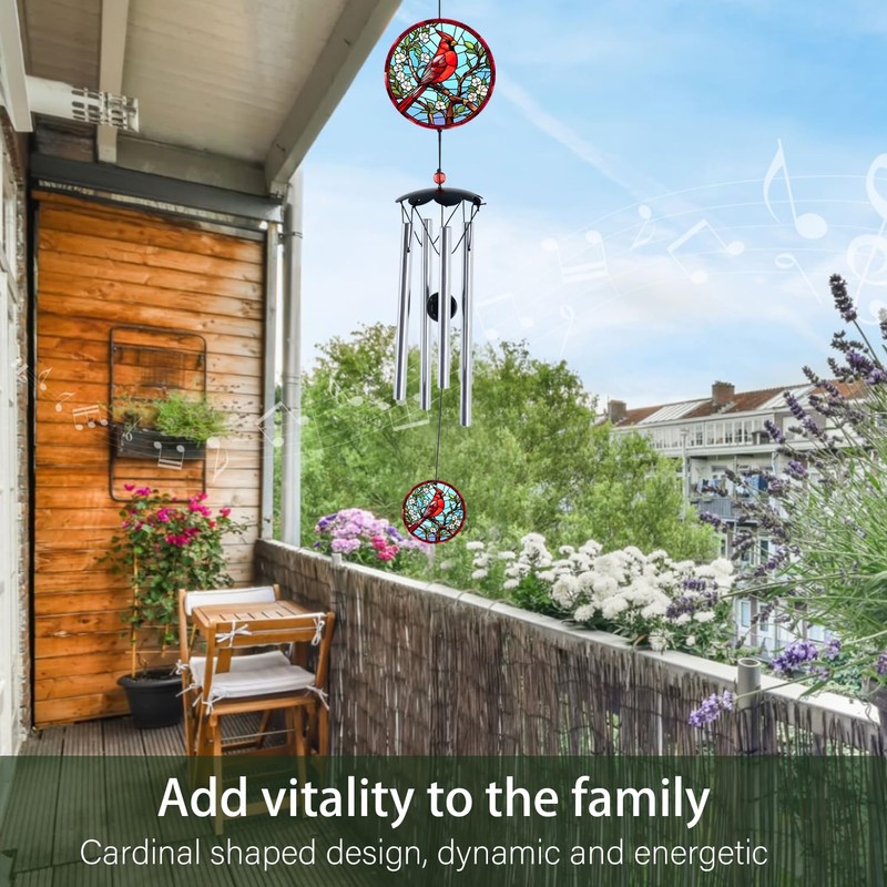 Wind Chimes for Outside 26" Cardinal Wind Chimes Outdoor Wind