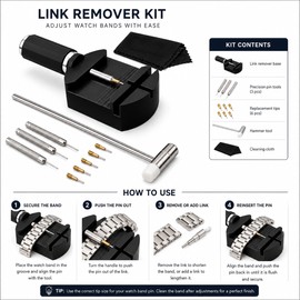 Watch Link Removal Tool Kit for Band Adjustment – Metal Pin Remover & Repair Tools for Watch Strap Sizing and Maintenance