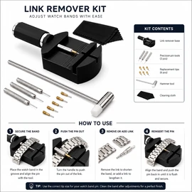 Watch Link Removal Tool Kit for Band Adjustment – Metal Pin Remover & Repair Tools for Watch Strap Sizing and Maintenance