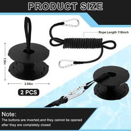 Floating Water Mat Tether Kit, Lily Pad Floating Mat Straps Tether and 118 Inch Bungee Cord, Grommet Kit Foam Water Pad Tether Sturdy Safety Portable Cord for All Foam Water Pads