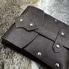 HiiFeuer 2 Pieces Medieval Faux Leather Studded Belt Pouch, Retro
