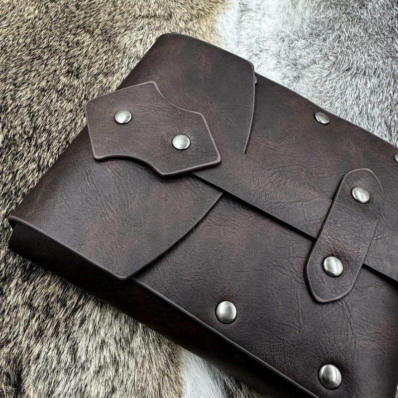 HiiFeuer 2 Pieces Medieval Faux Leather Studded Belt Pouch, Retro