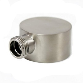 Weirun Brass 1/2" NPT Female Shower Hose Connector, Round Drop Ell Shower Elbow, Brushed Nickel