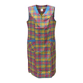 Zip Gown Zip Women's Smock – Smock Apron Without Sleeves – Cooking Apron – Household Apron – Coat for Women, Checked – Cotton/Polyester, Design 1