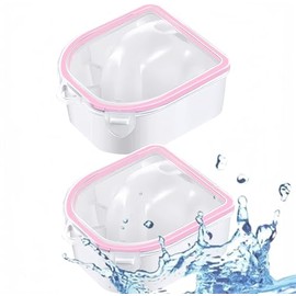DERDOUT Nail Soaking Bowl Set 2 Pieces Nail Soaking Bowl Nail Spa Bowl Nail Art Remover Soak Soaker Treatment Bowl Used for Manicure Spa Tool (Pink)