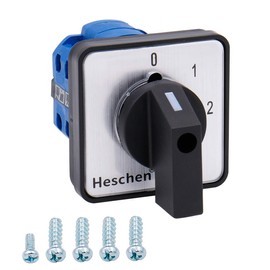 Heschen Universal Rotary Cam Selector Changover Switch, SZW26-20/0-3.2, 660V 20A, 4 Position 2 Phase 6 Terminal, CE