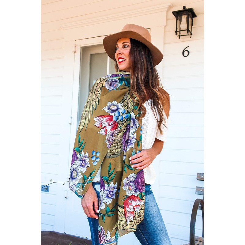 Anuschka Chiffon Scarf - 60 x 182 cm - Printed