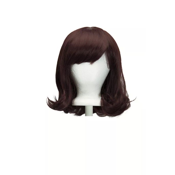 Purple Plum 12'' Short Fluffy Bob Cut with Short Bangs