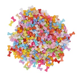 1000Pcs Dog Bone Buttons Bright Vivid Colors Cute Dog Bone Two Holes Durable Plastic Wide Application Craft Buttons