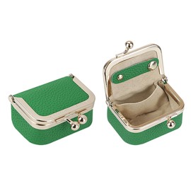 Royal Bagger Genuine Leather Mini Jewelry Women's Coin Purse Solid Color Kiss Lock Change Pouch Casual Style Small Storage Bag for Women 1894 (Lake Green)