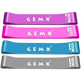 Premium Latex Non Slip Resistance Bands |Stretch Exercise Band | Fitness Elastic Bands for Working Out, Exercise, and Gym | Yoga Pilates Strength Training Bands for Legs and Glutes [Set of 4]