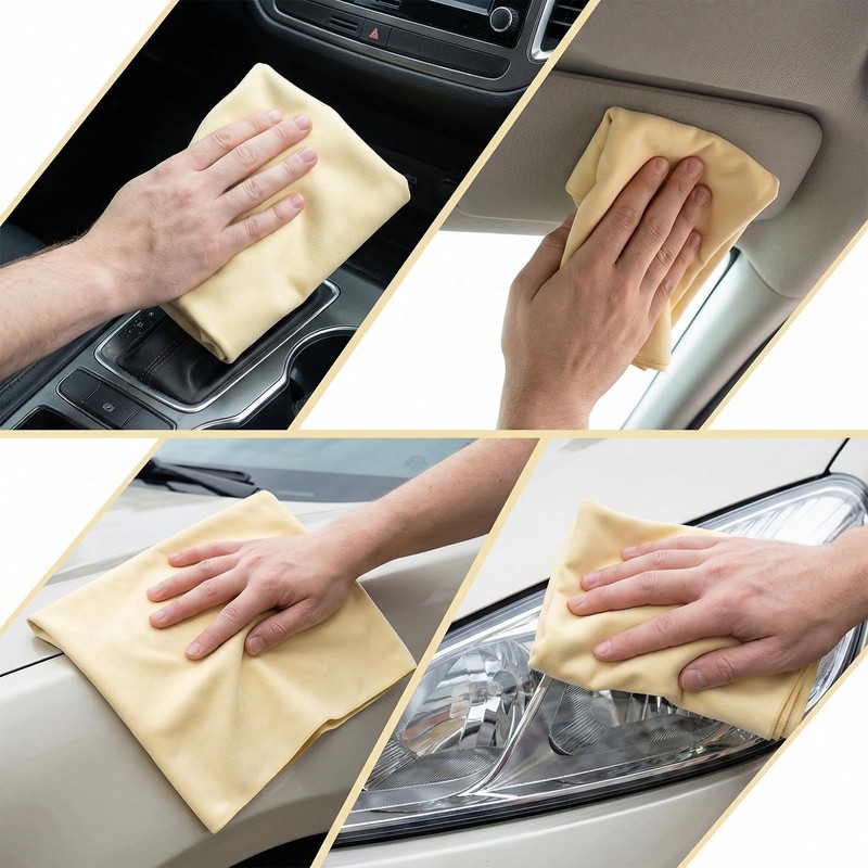 Rudfovn 4 Pcs 40 X 30 cm Imitation Chamois Leathers