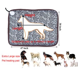 DEOMAN Extra Large Pet Heating Pad for Dogs, Cats & Puppies - Electric Heated Bed Mat & Blanket for Whelping Box & Outdoor Dog House - Water Resistant & Easy Clean