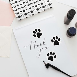 1000pcs Paw Print Stickers,Glittery Paw Decals,Cute Paw Stickers Cat Paw Stickers for Books Envelope DIY Crafts Supplies or Baby Nursery Bedroom Living Room Animal Tracks Decor (2 roll,Black)