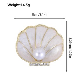 Pearl Brooch Brooches for Women UK - Exquisite Enamel Broach with Diamond Corsage Silver Ladies Rhinestone Vintage Pins Eye Catching Fashion Accessory UB1558