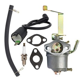 60338 Carburetor Ignition Coil Spark Plug kit for Harbor Freight Chicago Electric Storm CAT 700 800 900 Watts 2hp 63cc 60338 66619 69381 Generator