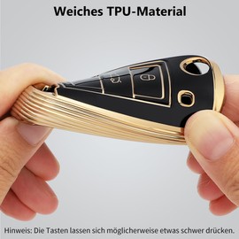 VDARK For Volkswagen Key Fob Cover, Car Smart Keychain Holder, TPU Key Case with Bling Key Fob for VW Jetta Polo Tiguan Touran Skoda 3 Buttons Black, black