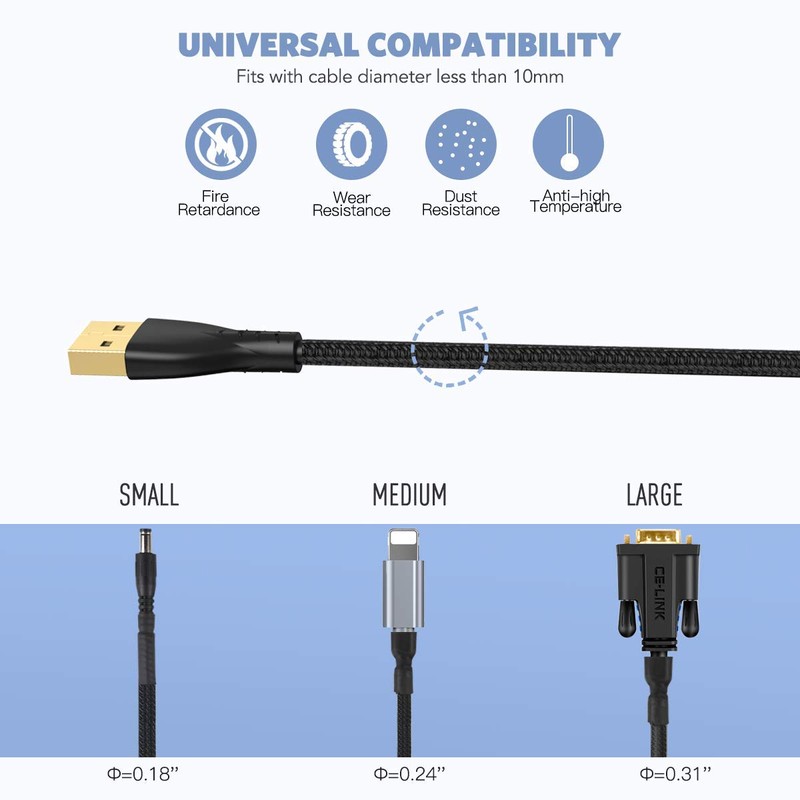 AGPTEK 6m/19.69ft Cable Tidy Sleeve, Animal Proof Cable Wire Management