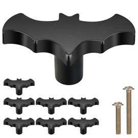 Gothvanity Gothic Bat Cabinet Knobs 8 Pack - Black Gothic Decor Handles for Kitchen Cabinet, Drawer, Dresser & Cupboard, Wooden 2.6x1.3 Inches