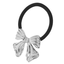 Baluue Stylish Metal Bow Hair Tie for Women 1-piece Elegant Elastic Hair Band Decorative Bow for Ponytail Holders for Everyday Wear